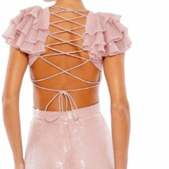 Mac Duggal Pink Sequin Prom Dress - Picture 2 of 10